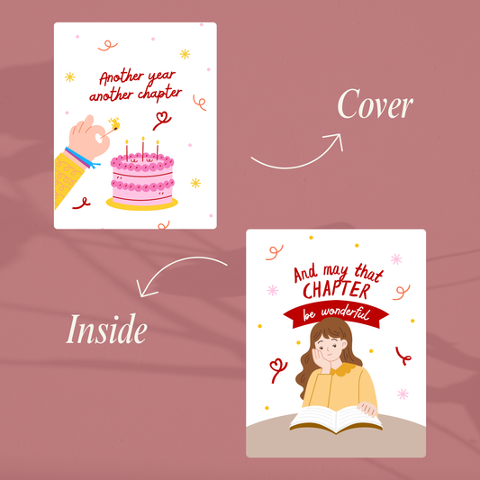 Another Year, Another Chapter – Bookish Birthday Card
