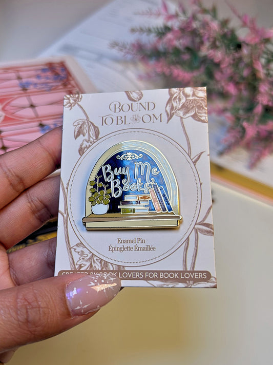 Buy Me Books Enamel Pin