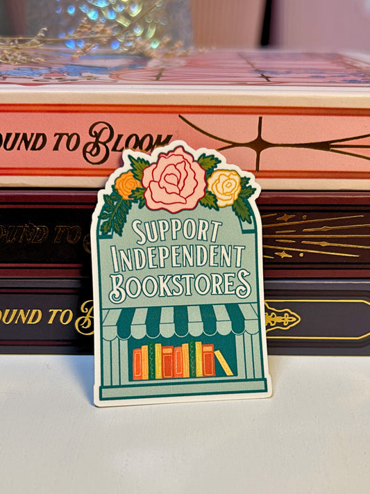 Support Independent Bookstore Waterproof Vinyl Sticker