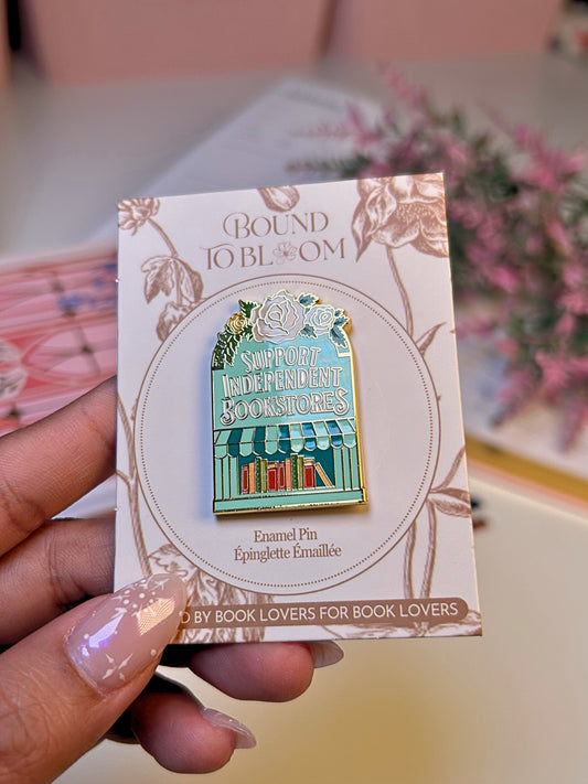 Support Independent Bookstore Enamel Pin