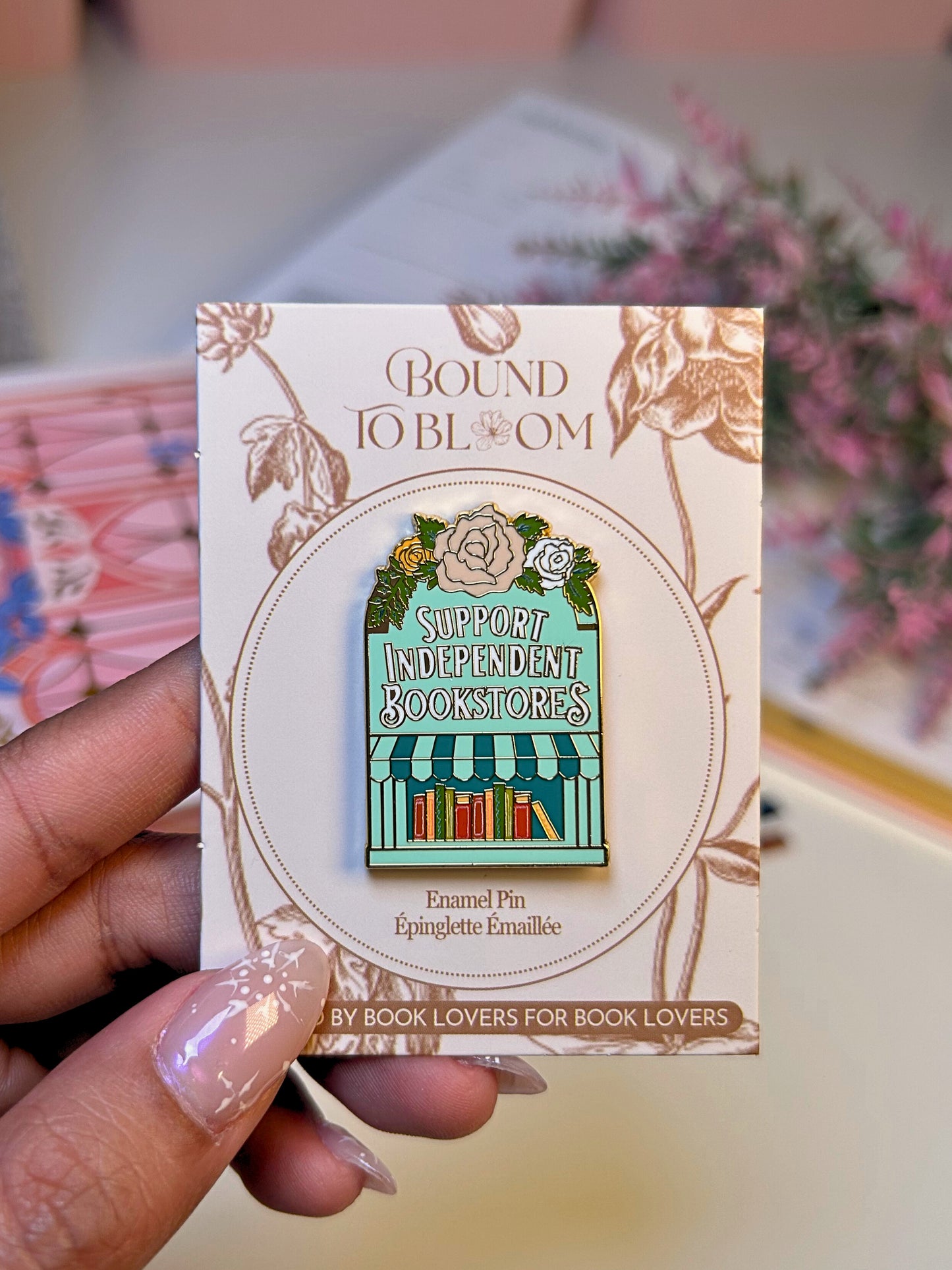 Support Independent Bookstore Enamel Pin