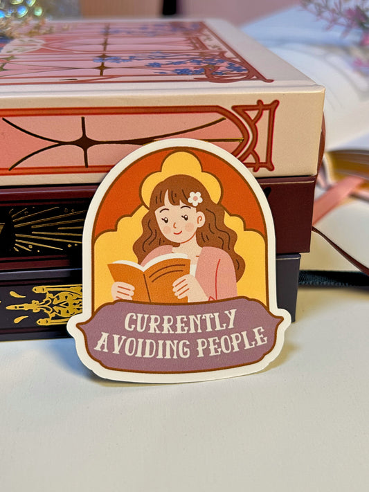 Currently Avoiding People Waterproof Vinyl Sticker