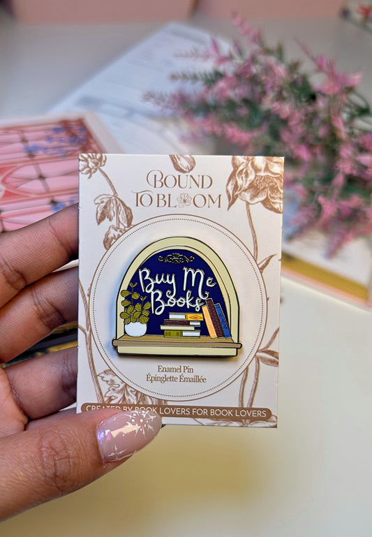 Buy Me Books Enamel Pin