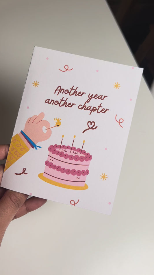 Another Year, Another Chapter – Bookish Birthday Card